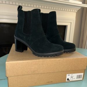 UGG Hazel Black Heeled Booties